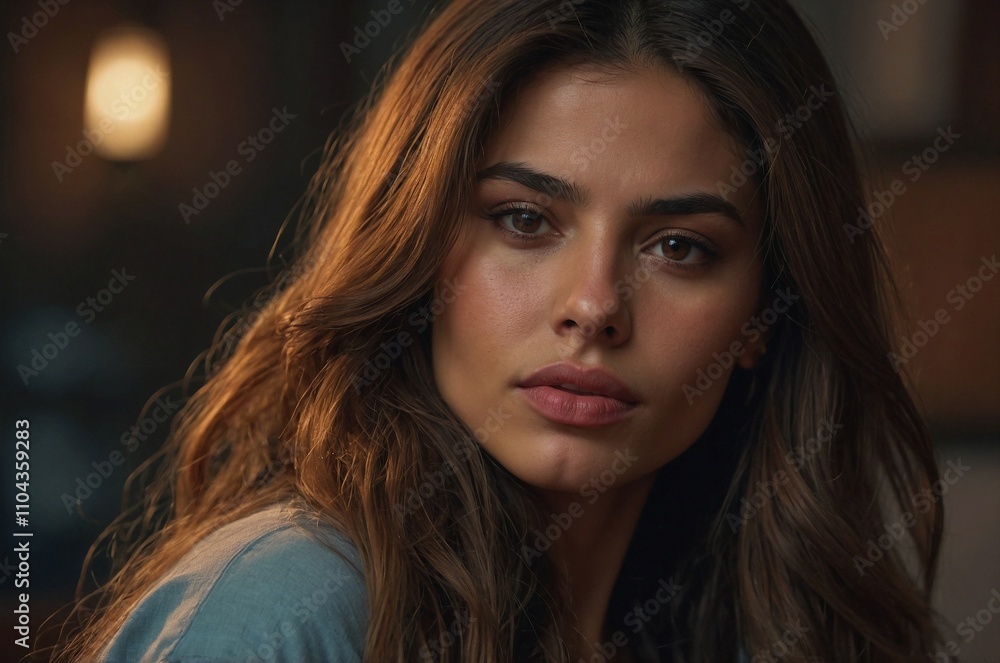 A beautiful Colombian young woman with brown eyes and dark hair. A beautiful Colombian young woman with brown eyes and dark hair.