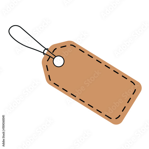 Vector brown tag kraft design for sale price or gift card with a string on a white background