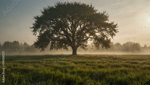 Wallpaper Mural Calm, bright, foggy field with sunny light. Torontodigital.ca
