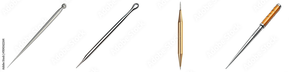 Sewing Needle – Thin, Tapered Tool with a Hole for Threading Fabric Together Isolated on Clear White Background Highly Detailed Sewing Needle – Thin, Tapered Tool with a Hole for Threading Fabric Together Isolated on Clear White Background Highly Detailed