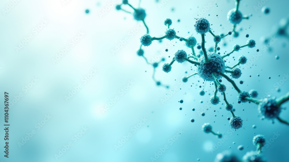 Naklejka premium SEM micrograph of a section through pancreatic tissue with insulin-producing cells stained brown for semaglutide.