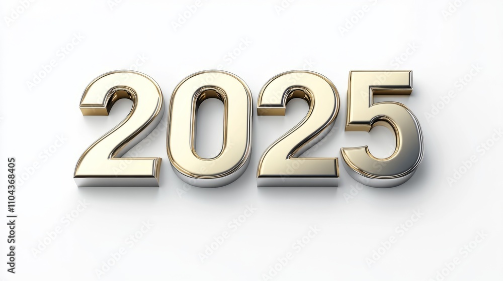 2025 gold for happy new year and holiday isolated on white 2025 gold for happy new year and holiday isolated on white