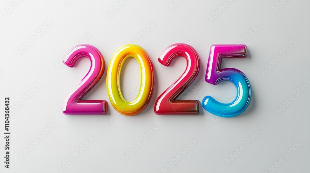 colorful 2025 background isolated on white colorful 2025 background isolated on white