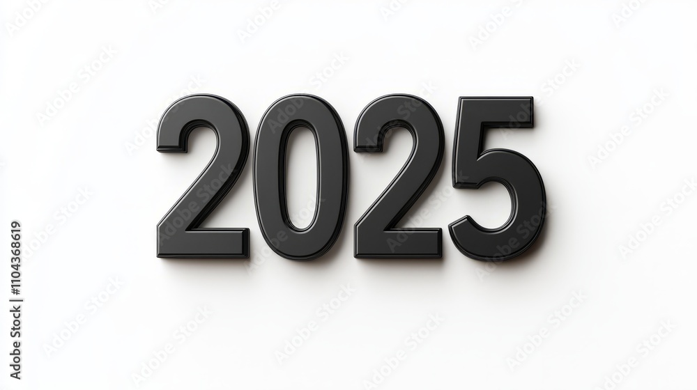 Black 2025 background isolated on white Black 2025 background isolated on white
