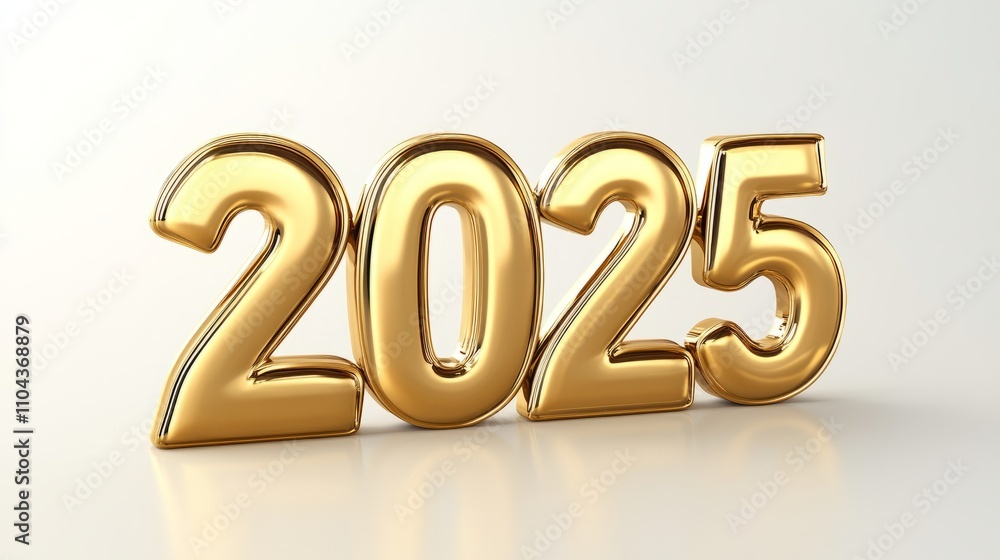 2025 gold for happy new year and holiday isolated on white 2025 gold for happy new year and holiday isolated on white