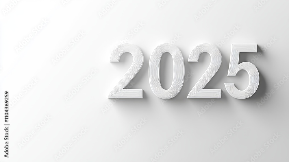 White 2025 template isolated on white White 2025 template isolated on white