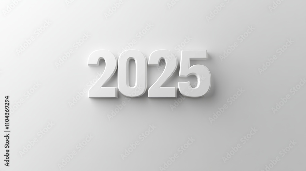 White 2025 template isolated on white White 2025 template isolated on white