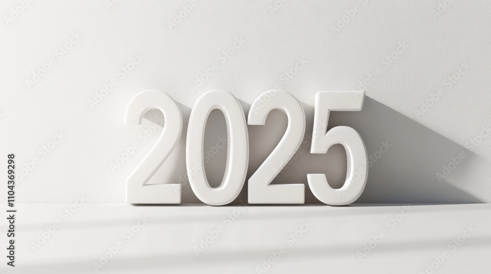 White 2025 template isolated on white White 2025 template isolated on white