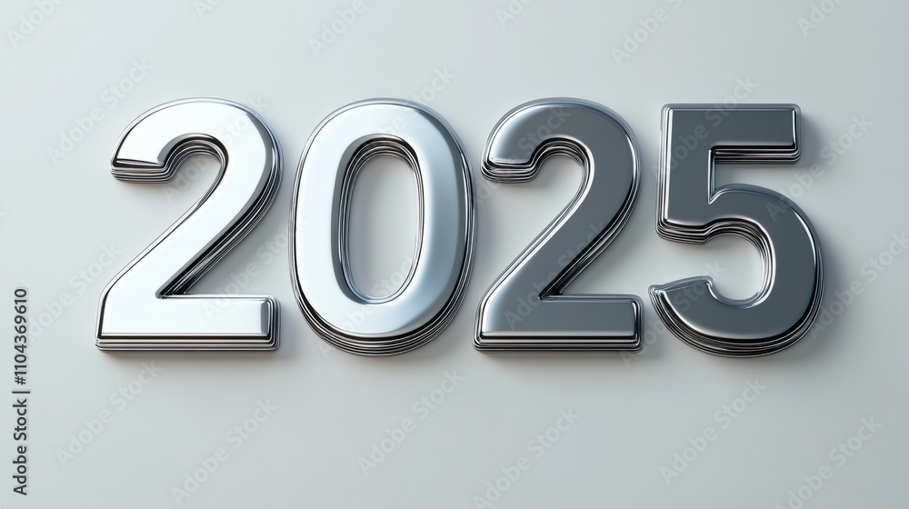 Silver 2025 template isolated on white Silver 2025 template isolated on white