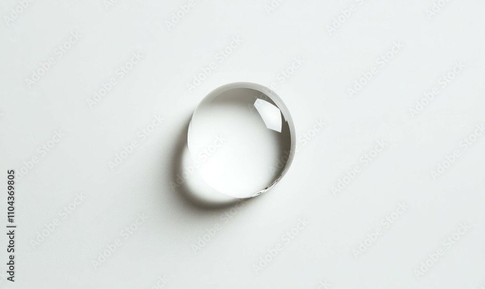 A high-resolution image showcasing a single oil droplet glistening against a pure white background. A high-resolution image showcasing a single oil droplet glistening against a pure white background.