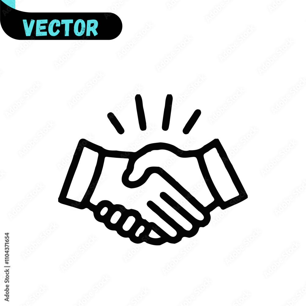 Hand shake icon set in vector Hand shake icon set in vector
