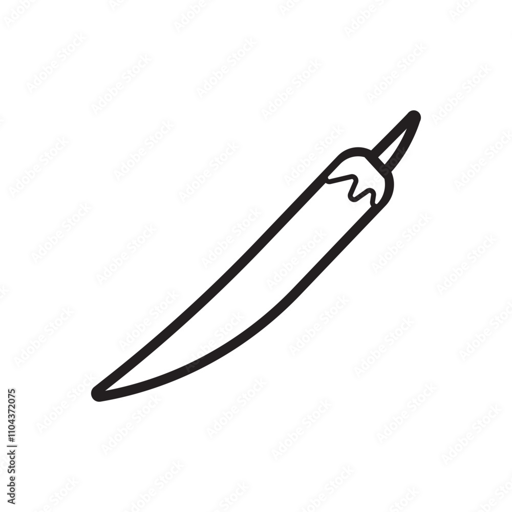 Obraz premium Chili outline vector design, chili peppers for koid drawing vector design illustration, spicey pepper icon design. 