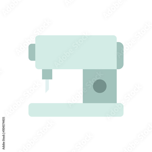 Sewing machine flat icon, tailor equipment vector, fashion, textile tool icon, dressmaker vector icon design illustration. 