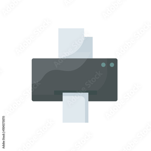 Printer flat icon vector design illustration, scanner document vector design, computer equipment illustration. 