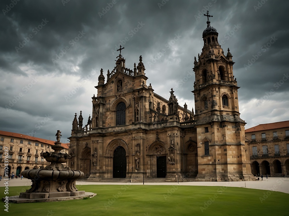 Cathedral in Santiago de Compostela, Spain. Cathedral in Santiago de Compostela, Spain.