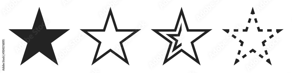 Abstract isolated geometric shapes of star collection for User Interface. Vector icons in flat style Abstract isolated geometric shapes of star collection for User Interface. Vector icons in flat style