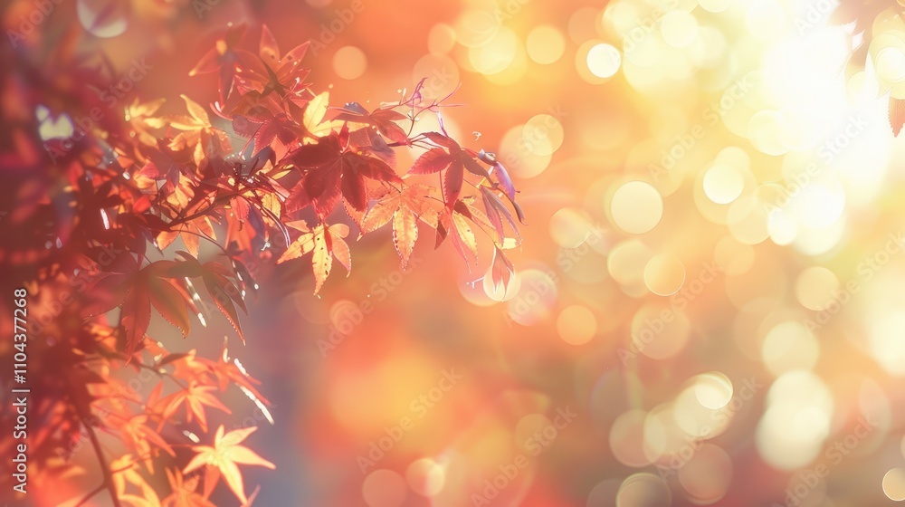 Blurred background of autumn leaves in sunlight. Blurred background of autumn leaves in sunlight.