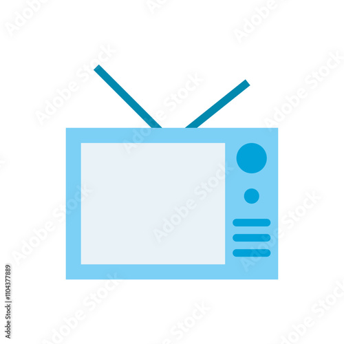 Television flat icon, vintage electronic design, retro television illustration, classic broadcast vector design illustration. 