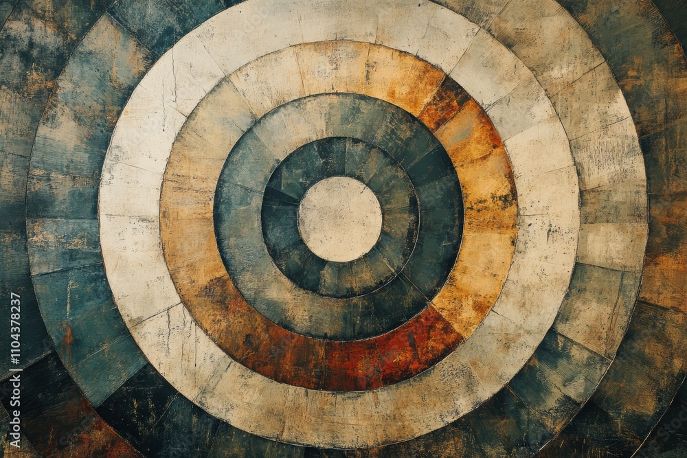 Abstract circular pattern with concentric rings in earthy tones. Abstract circular pattern with concentric rings in earthy tones.