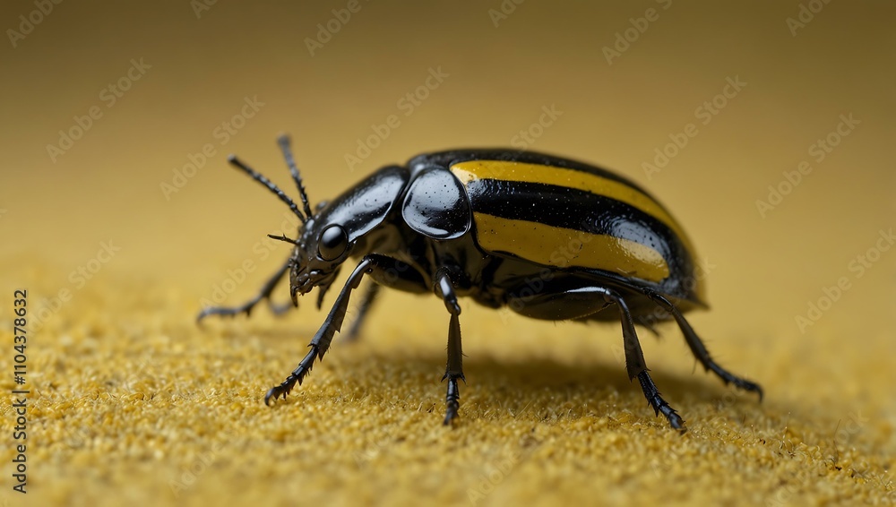 Cetonia aurata beetle on yellow. Cetonia aurata beetle on yellow.