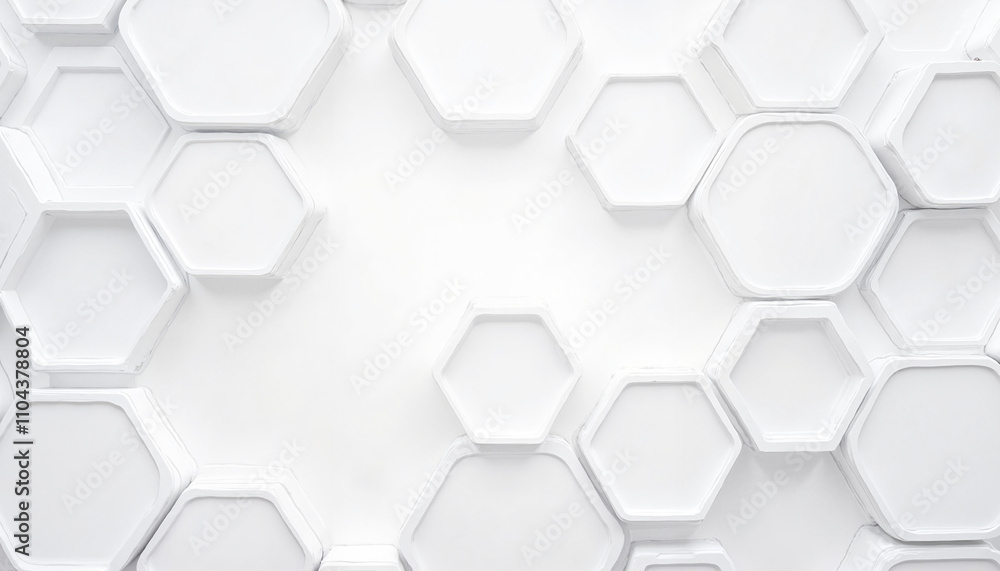 Fototapeta premium Hexagonal Pattern on White Wall