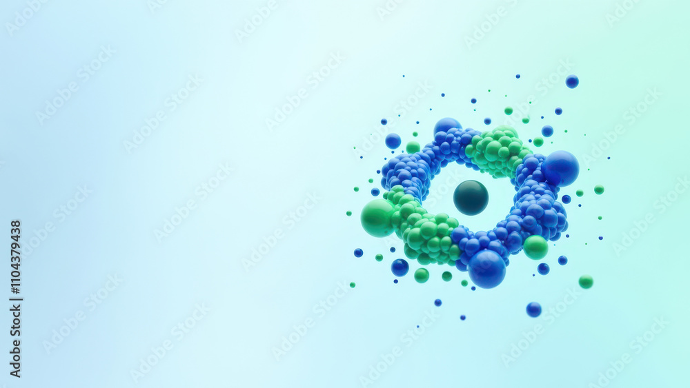 Illustration of a ringed molecule with vibrant colored spheres around it, representing semaglutide or similar drug structure. Illustration of a ringed molecule with vibrant colored spheres around it, representing semaglutide or similar drug structure.