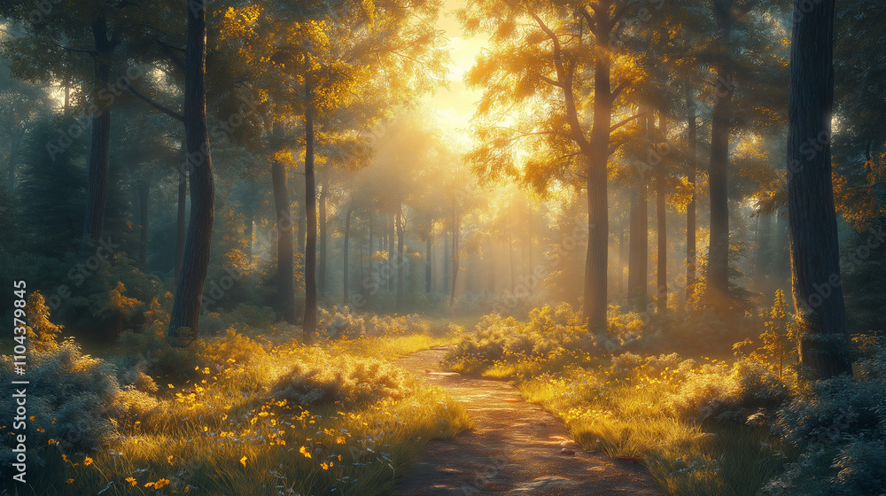 Obraz premium morning in the woods