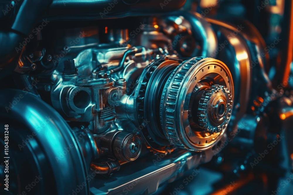 Fototapeta premium Innovative Bearings and Gearboxes: Modern Mechanisms Enhancing Automotive Transmission in Industry and Transport