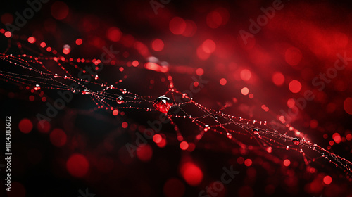 spider web with dew drops