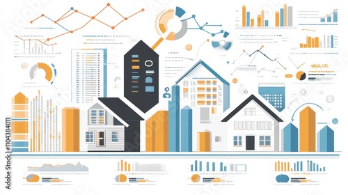 Real Estate Market Infographic: Data Visualization of Housing Trends and Statistics