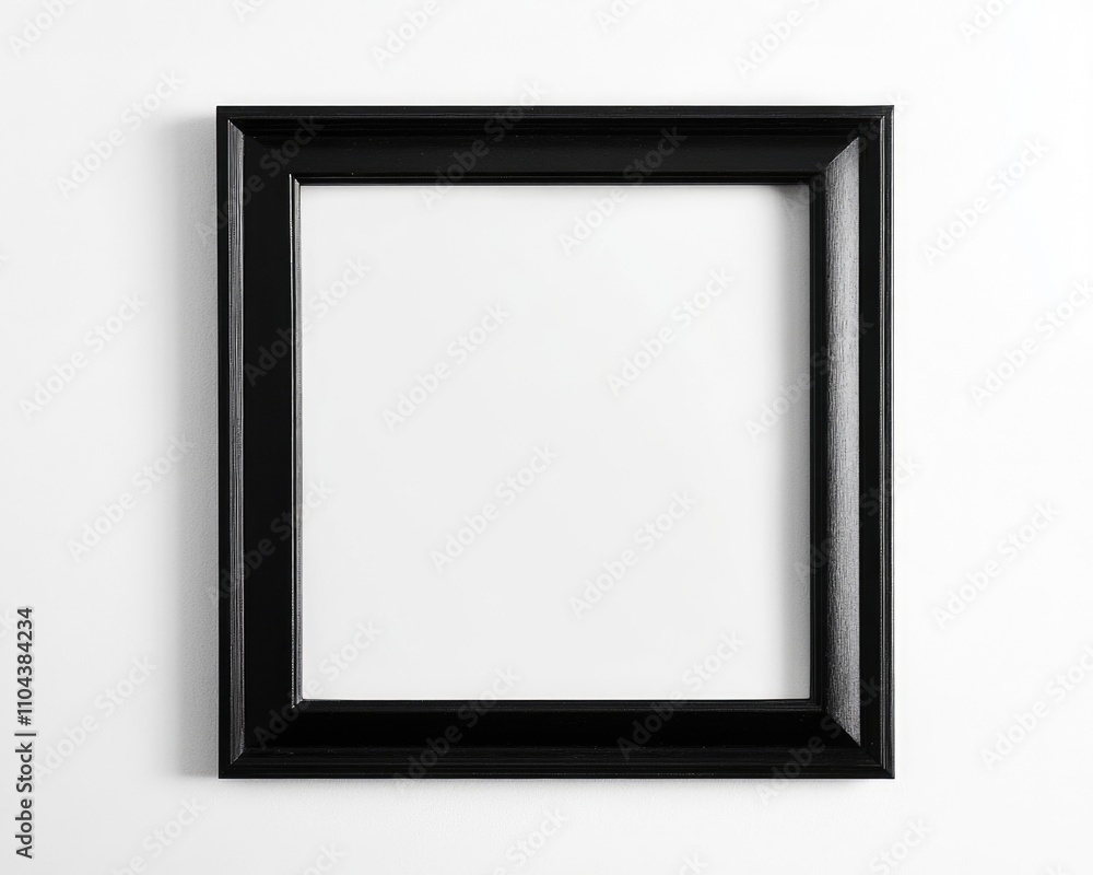 Fototapeta premium Sleek Black Frame for Photos. Modern Wooden Border Design for Wall Art Display