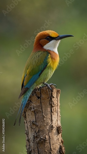 Chestnut-headed bee-eater bird in nature. photo