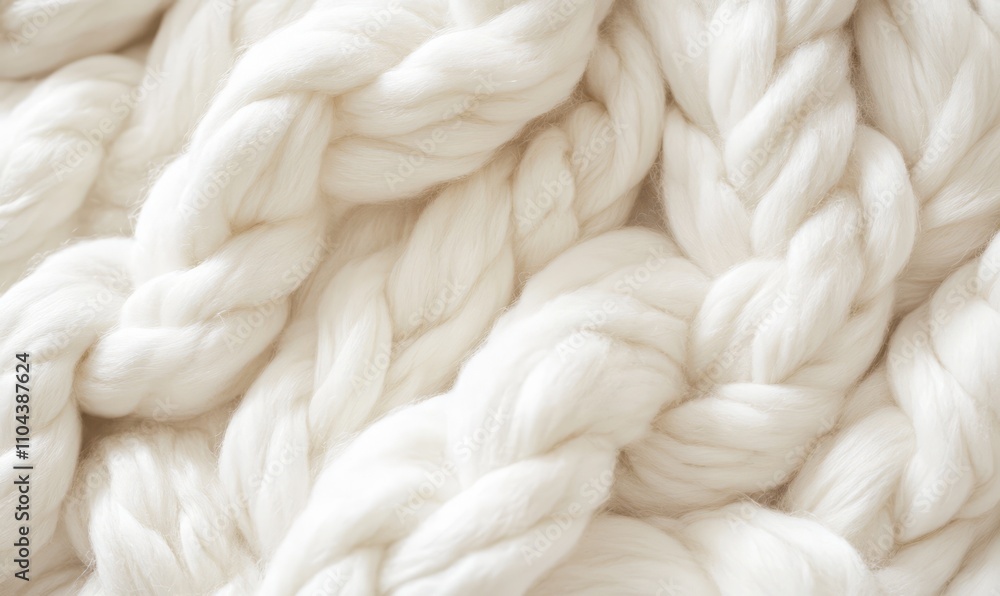 A zoomed-in image of chunky knitted wool, highlighting the soft, tactile texture, on a white background A zoomed-in image of chunky knitted wool, highlighting the soft, tactile texture, on a white background
