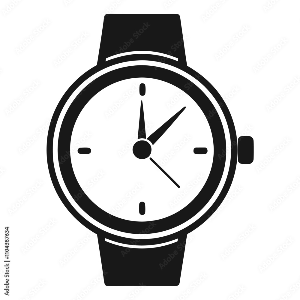 silhouette black watch vector art illustration on white background silhouette black watch vector art illustration on white background