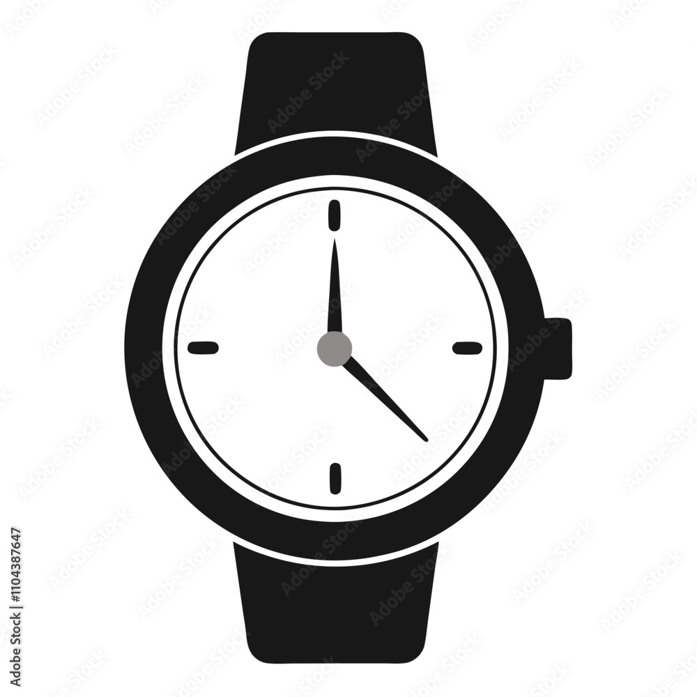 silhouette black watch vector art illustration on white background silhouette black watch vector art illustration on white background