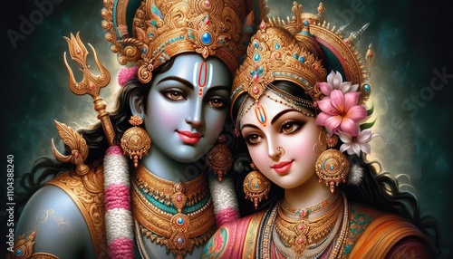 Lord Vishnu and Goddess Laxmi 