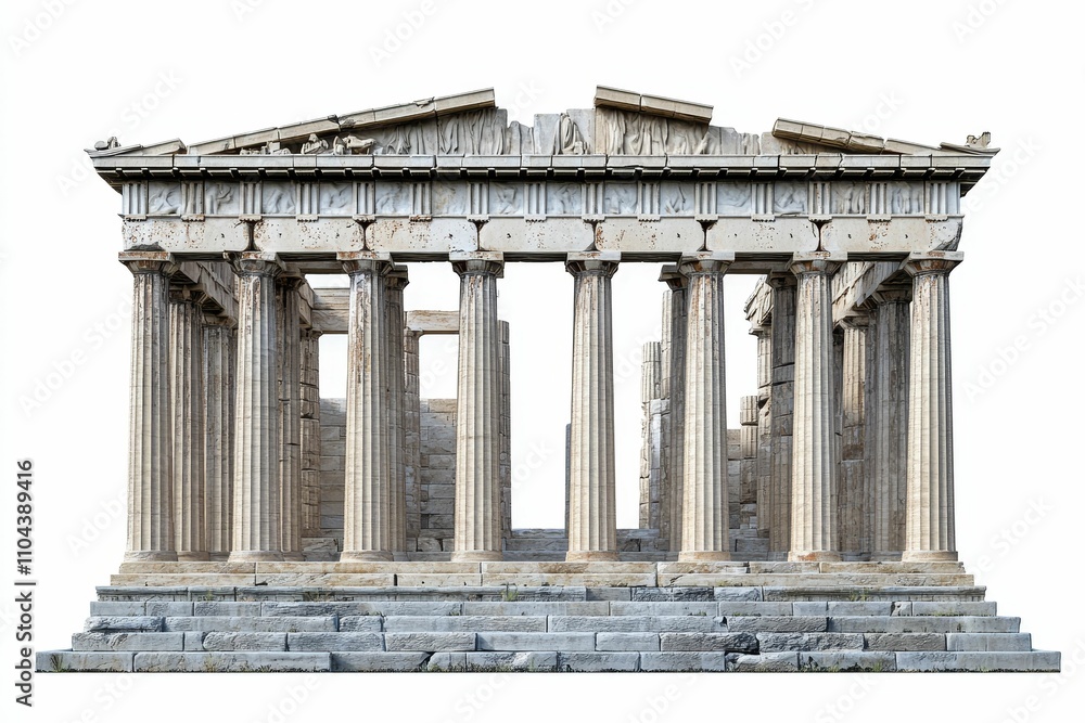 Ancient stone temple, columns, weathered, steps. Ancient stone temple, columns, weathered, steps.