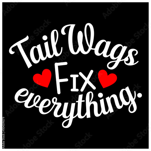 tail wags fix everything cat t-shirt template  