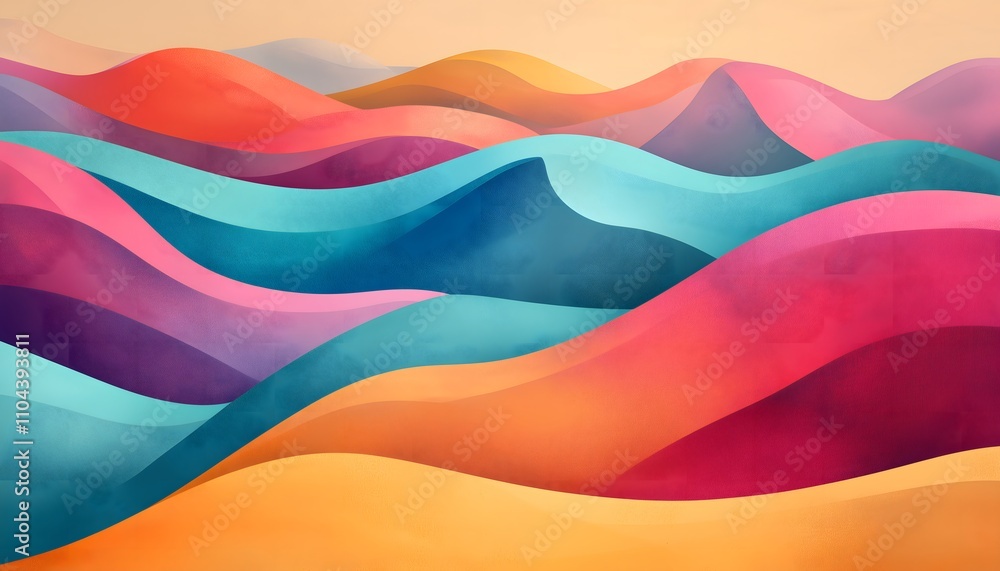 Digital and seamless illustration of multicolored sand dunes Digital and seamless illustration of multicolored sand dunes
