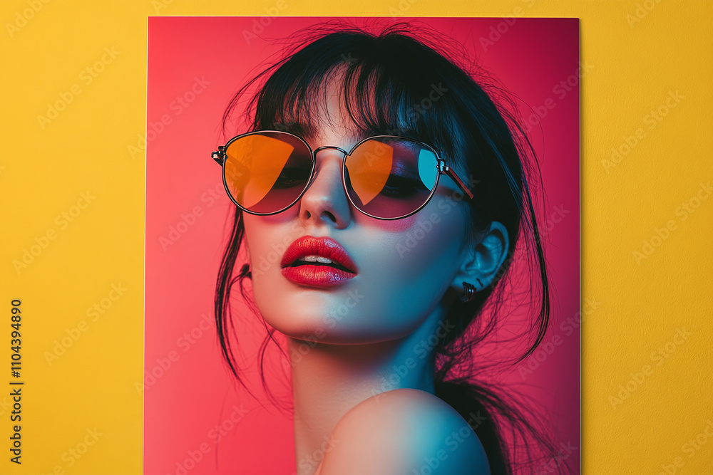 Retro-style female portrait in pop art design, saturated colors, vintage vibes. Retro-style female portrait in pop art design, saturated colors, vintage vibes.