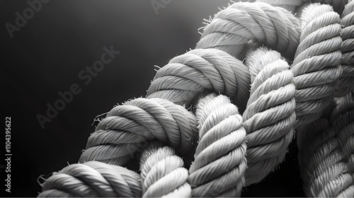 A rope is twisted and knotted together photo