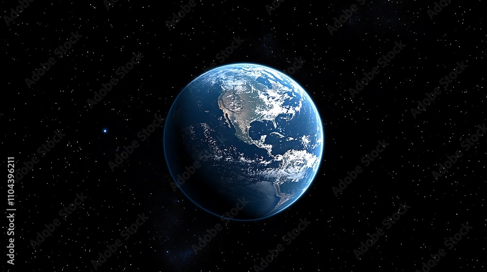 A blue Earth with sun rays shining on it against space planet A blue Earth with sun rays shining on it against space planet