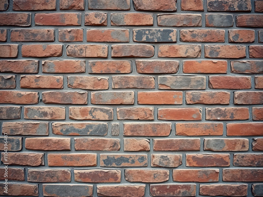 Obraz premium Close-up of grungy and weathered brick wall, background