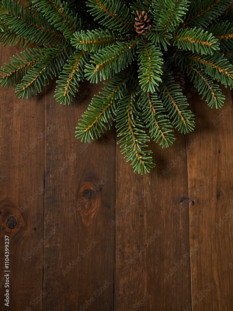 Christmas tree on a wood surface. Christmas tree on a wood surface.