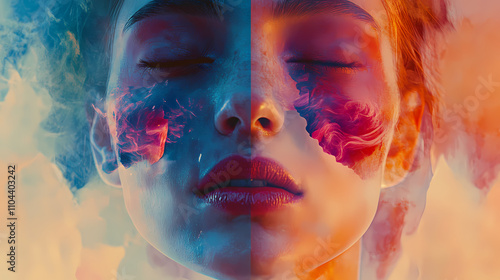 woman in kaleidoscopic photo