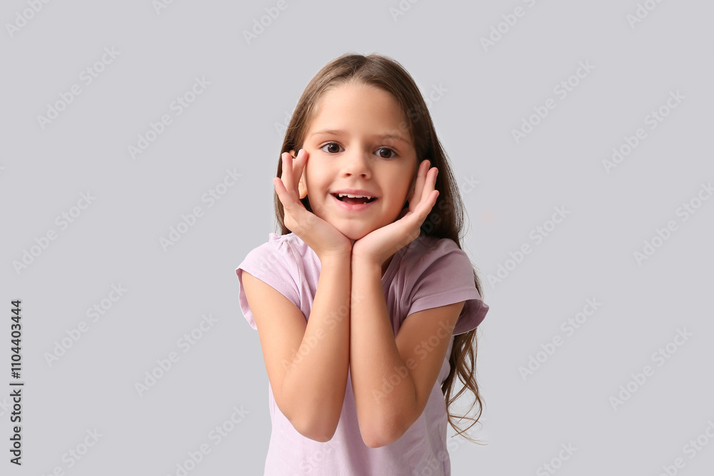 Portrait of happy little girl on white background Portrait of happy little girl on white background