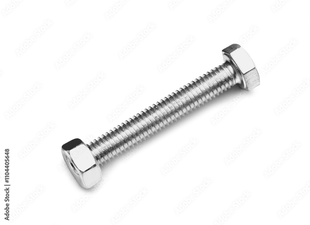 Tap bolt with nut on white background Tap bolt with nut on white background