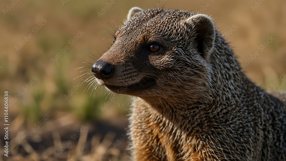 Obraz premium Close-up of a banded mongoose in Masai Mara, Kenya.