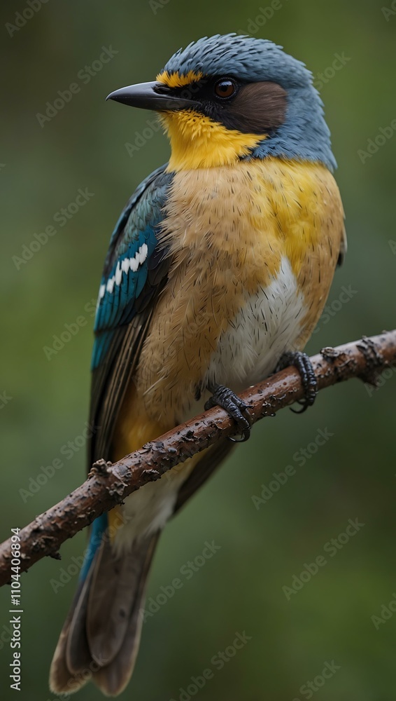 Fototapeta premium Close-up of a beautiful bird perched on a branch.