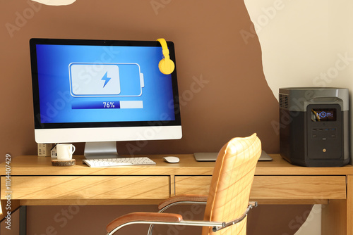Workplace with computer and...